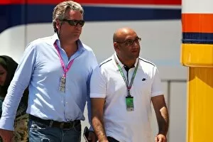 Images Dated 15th July 2009: Formula One World Championship: Paul Quinn ADMM International Media Manager with Alam Khan F1