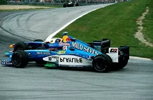 Overtake Gallery: Formula One World Championship: Pedro Diniz Sauber C18 overtakes Alex Wurz