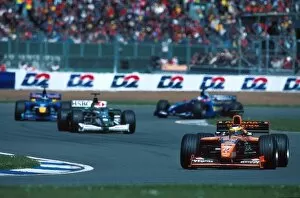 Images Dated 25th May 2001: Formula One World Championship: Pedro De La Rosa Arrows Supertec A21 leads Johnny Herbert Jaguar