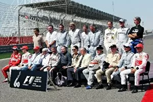 Bahrain Collection: Formula One World Championship: Photo with most of the surviving World Champions celebrates 60