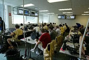 Photographer Collection: Formula One World Championship: The photographers area of the Media Centre offering a base of