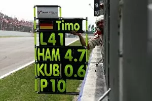 Formula One World Championship: Pit board for Timo Glock Toyota TF109