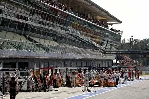 Formula One World Championship: The pits during qualifying
