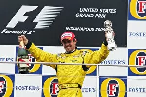 2005 Gallery: Formula One World Championship: Third place finisher Tiago Monteiro Jordan on the podium
