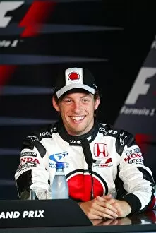 Images Dated 10th July 2004: Formula One World Championship: Third placed Jenson Button BAR in the post race qualifying session