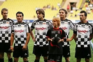 Images Dated 20th May 2009: Formula One World Championship: Players line up at the celebrity football match