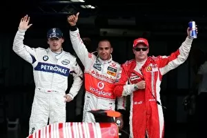 Images Dated 7th June 2008: Formula One World Championship: Post qualifying parc ferme Robert Kubica BMW Sauber F1