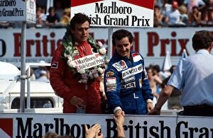 1983 Gallery: Formula One World Championship: Race winner Alain Prost, right, with third place Patrick Tambay