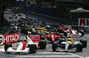 Monte Carlo Gallery: Formula One World Championship: Race winner Ayrton Senna McLaren MP4 / 7A tucks into second