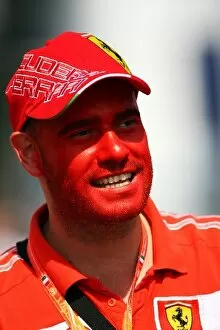 Images Dated 11th September 2009: Formula One World Championship: A red-faced Ferrari fan