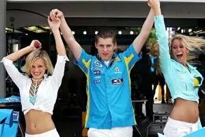 Images Dated 30th June 2006: Formula One World Championship: Renault are entertained by performing artists