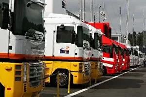 Images Dated 13th September 2007: Formula One World Championship: Renault trucks in the paddock