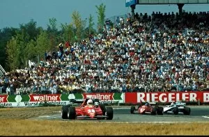 Images Dated 6th April 2001: Formula One World Championship: Rene Arnoux Ferrari 126C3 ahead of teammate Patrick Tambay