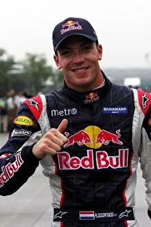 2006 Collection: Formula One World Championship: Robert Doornbos Red Bull Racing Third Driver celebrates his tenth