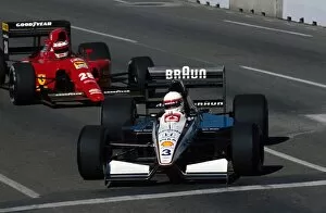 Usa Collection: Formula One World Championship: Satoru Nakajima Tyrrell 020 leads Jean Alesi