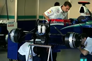 Images Dated 3rd March 2005: Formula One World Championship: Sauber mechanics work in the garage
