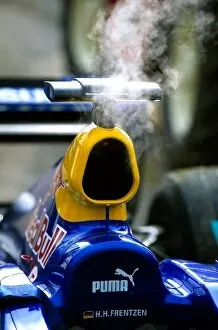 Images Dated 21st April 2003: Formula One World Championship: The Sauber Petronas C22 of Heinz-Harald Frentzen smokes away