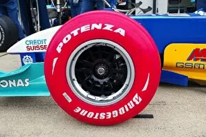2004 Collection: Formula One World Championship: The Sauber Petronas C23 sports a red Bridgestone tyre in aid of