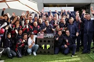 Images Dated 2nd April 2006: Formula One World Championship: Scott Speed Scuderia Toro Rosso celebrates scoring 1 point