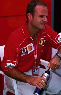 Images Dated 27th March 2002: Formula One World Championship: Scuderia Ferrari driver Rubens Barrichello contemplates taking an
