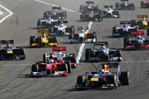Best Images Collection: Formula One World Championship: Sebastian Vettel Red Bull Racing RB6 leads at the start of the race