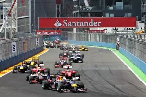 Best Images Collection: Formula One World Championship: Sebastian Vettel Red Bull Racing RB6 leads at the start of the race