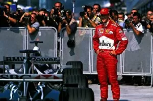 2002 Collection: Formula One World Championship: Second place finisher Michael Schumacher, Ferrari