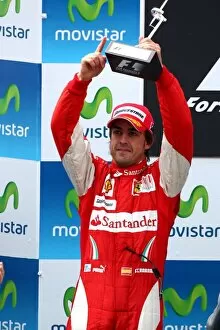 Images Dated 10th June 2010: Formula One World Championship: Second placed Fernando Alonso Ferrari on the podium
