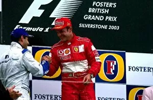 Images Dated 10th September 2003: Formula One World Championship: Second placed Juan Pablo Montoya Williams congratulates race