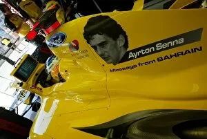 Images Dated 23rd April 2004: Formula One World Championship: Senna logos on the car of Nick Heidfeld Jordan Ford EJ14