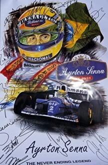 Montreal Gallery: Formula One World Championship: A signed poster tribute to Ayrton Senna Williams
