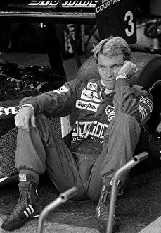 Images Dated 30th May 2002: Formula One World Championship: Stefan Johansson relaxes on the rear wheel of his Tyrrell 012