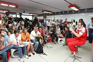 Formula One World Championship: Stefano Domenicali Ferrari General Director is grilled by the media after the race