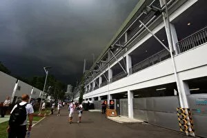 Images Dated 24th September 2010: Formula One World Championship: Storm clouds over the paddock