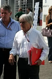 Images Dated 15th August 2005: Formula One World Championship: Tamas Frank Hungarian GP Organiser with Bernie Ecclestone F1 Supremo
