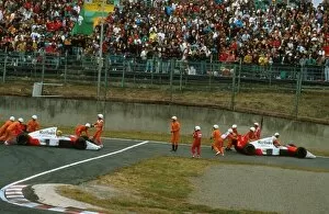 F1 Collection: Formula One World Championship: Team-mates Ayton Senna and Alain Prost McLaren MP4 / 5