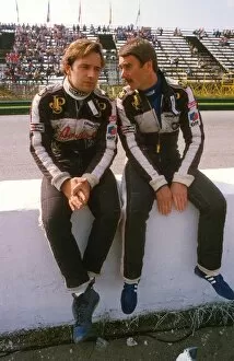 1984 Collection: Formula One World Championship: Team mates Elio de Angelis, left