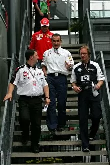 Images Dated 4th March 2005: Formula One World Championship: Team representatives leave the team meeting