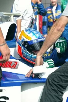 Images Dated 8th July 2003: Formula One World Championship: Tom Tremayne prepares to drive and F1 car at an Alpine Stars event