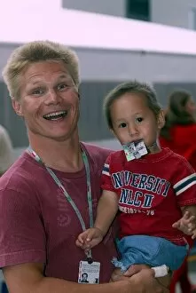 Images Dated 29th May 2003: Formula One World Championship: Former Toyota driver Mika Salo with his son Max