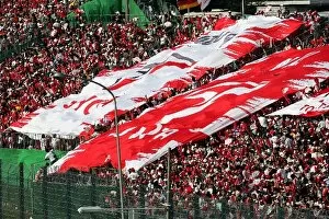 Images Dated 9th October 2005: Formula One World Championship: Toyota flags in the grandstand