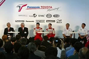 Images Dated 10th October 2002: Formula One World Championship: Toyota held a Press Conference in Tokyo to commemorate their first