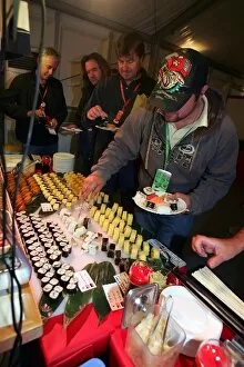 Images Dated 10th October 2008: Formula One World Championship: Toyota host a Media Sushi buffet