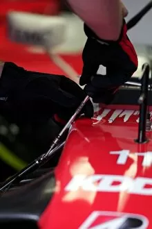 Images Dated 17th October 2008: Formula One World Championship: Toyota mechanic at work
