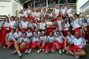 Images Dated 8th May 2005: Formula One World Championship: The Toyota team celebrate third and fourth place finishes