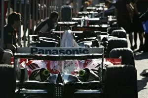 Images Dated 23rd August 2007: Formula One World Championship: A Toyota TF107 in the pitlane awaiting scrutineering