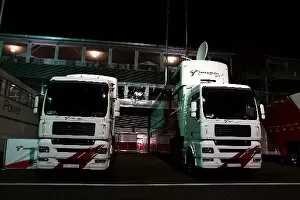 Images Dated 14th September 2007: Formula One World Championship: Toyota trucks at night