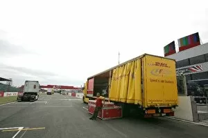 Images Dated 2nd July 2008: Formula One World Championship: Trucks on the pit straight