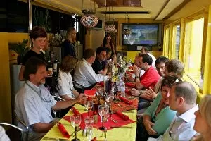 Images Dated 19th August 2005: Formula One World Championship: A Turkish style media dinner in the Jordan motorhome