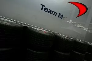 Images Dated 3rd July 2003: Formula One World Championship: Tyres outside the McLaren team truck in the paddock